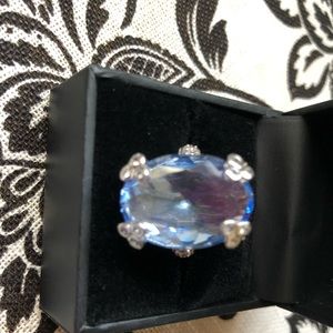 judith ripka blue quartz with white sapphire ring